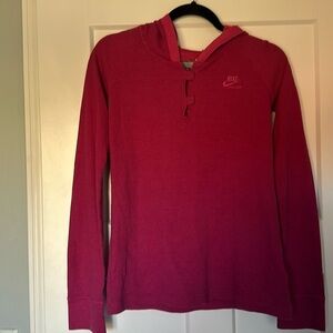 Nike fuchsia pink thermal top with hood size large!